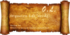 Orgovics László névjegykártya